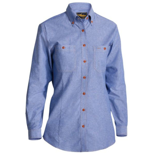 WORKWEAR, SAFETY & CORPORATE CLOTHING SPECIALISTS WOMENS CHAMBRAY SHIRT - LONG SLEEVE