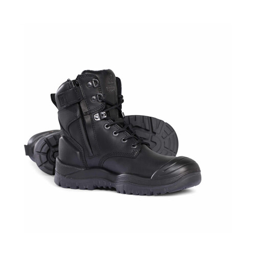 WORKWEAR, SAFETY & CORPORATE CLOTHING SPECIALISTS - Black High Ankle ZipSider Boot w/ Scuff Cap