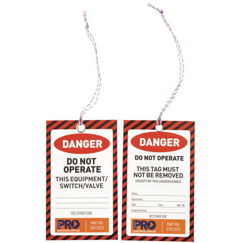 WORKWEAR, SAFETY & CORPORATE CLOTHING SPECIALISTS Safety Tag "DANGER" 125mm x 75mm. Pack of 100