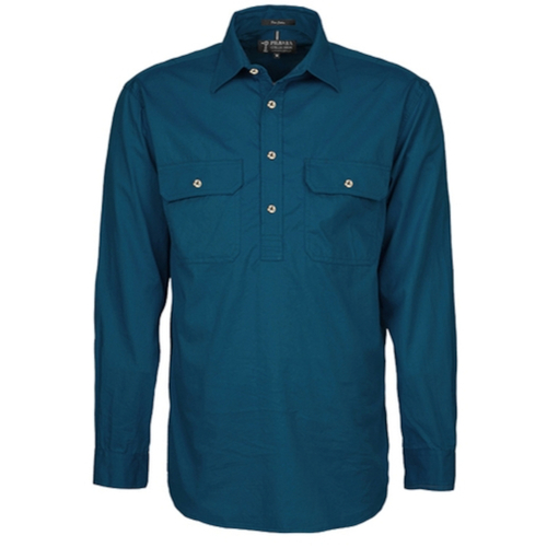 WORKWEAR, SAFETY & CORPORATE CLOTHING SPECIALISTS Men's Pilbara Shirt - Closed Front Light Weight Long Sleeve