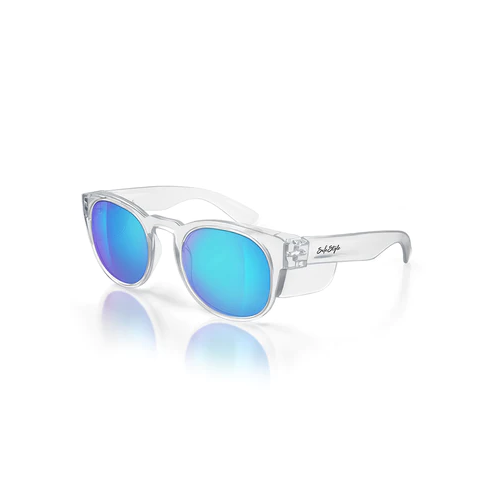 WORKWEAR, SAFETY & CORPORATE CLOTHING SPECIALISTS - Cruisers Clear Frame/Mirror Blue Polarised UV400 - Polarised - One Size