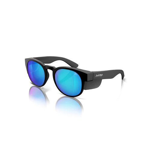 WORKWEAR, SAFETY & CORPORATE CLOTHING SPECIALISTS - Cruisers Matte Black Frame/Mirror Blue Polarised UV400 - Polarised - One Size