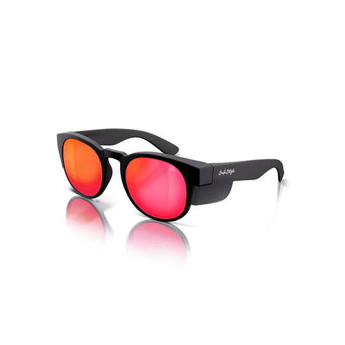 WORKWEAR, SAFETY & CORPORATE CLOTHING SPECIALISTS - Cruisers Matte Black Frame/Mirror Red Polarised UV400 - Polarised - One Size